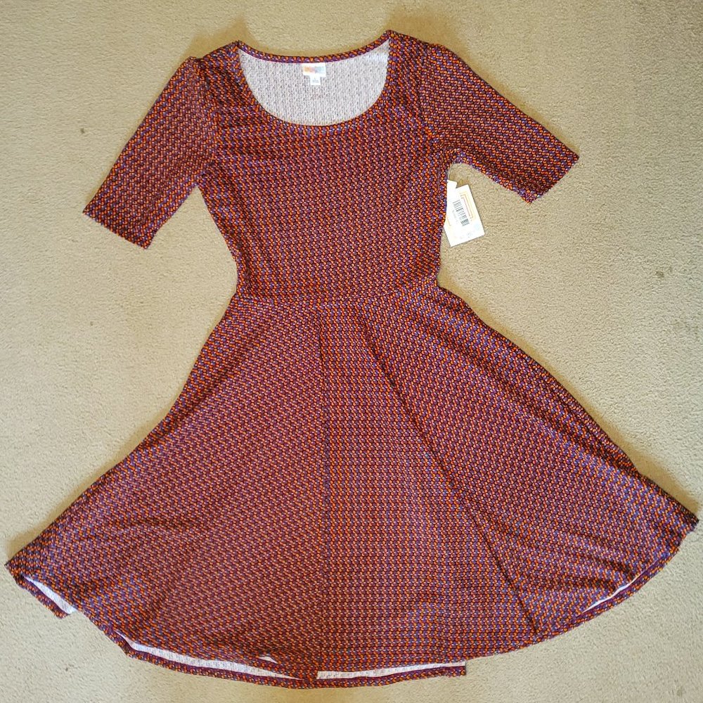 LuLaRoe, Multicolor, 3/4 Sleeve Dress, in a size Large